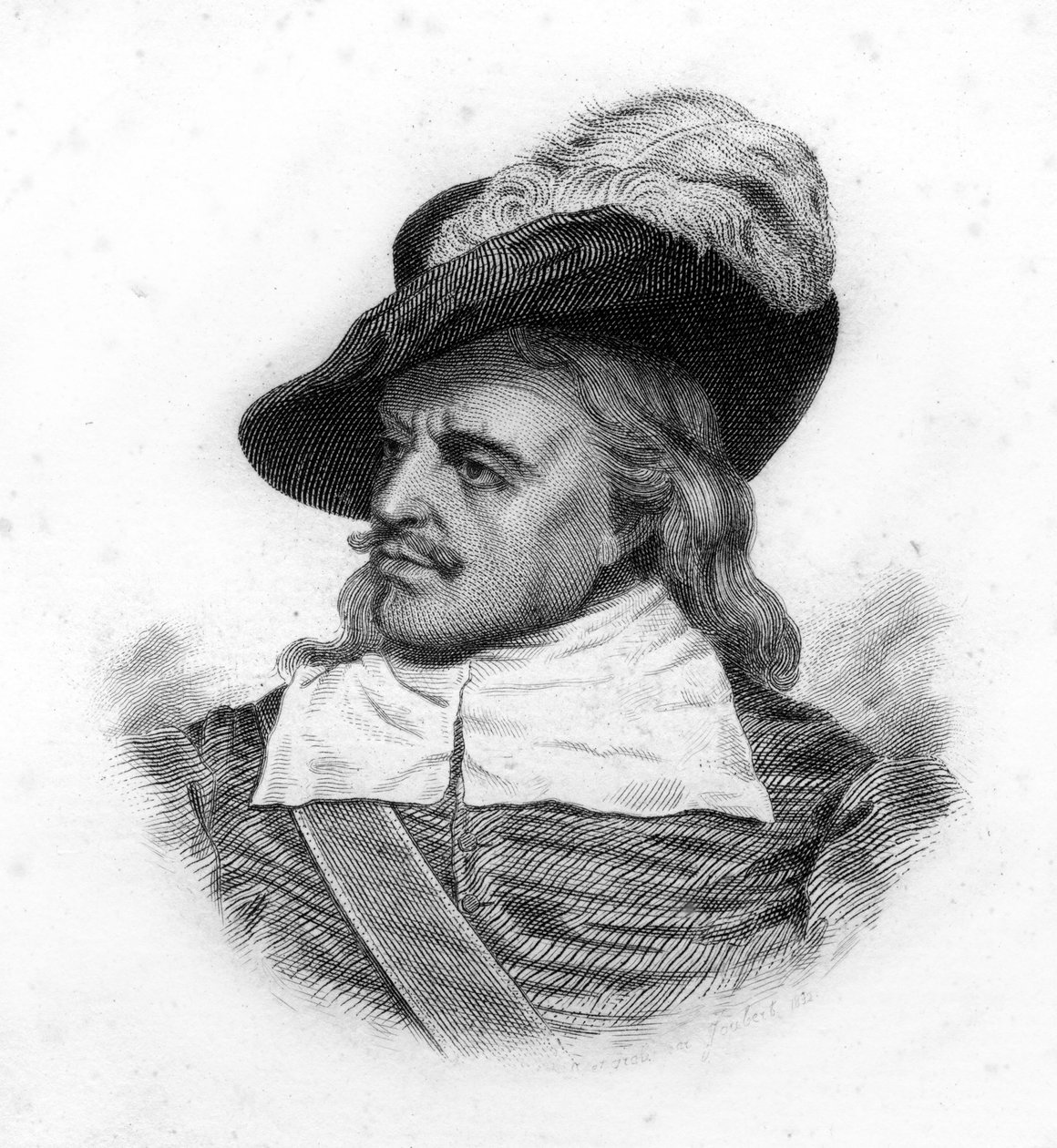 Olivier Cromwellin (1599-1658), englantilaisen valtiomiehen muotokuva tekijältä Unknown artist