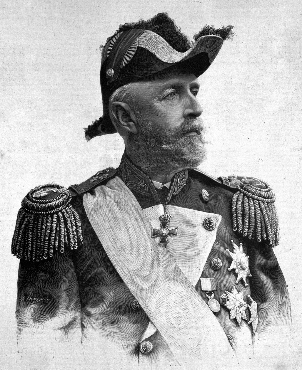 Ruotsin ja Norjan kuninkaan Oscar II (1829-1907) muotokuva. tekijältä Unknown artist