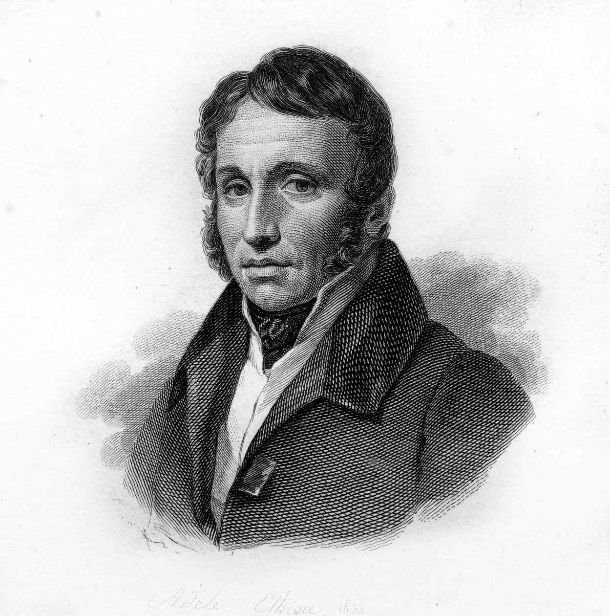Muotokuva Paul Louis Courierista, ranskalaisesta pamfletaarista ja kirjekirjoittajasta (1772-1825), kaiverrus 1800-luvulta tekijältä Unknown artist