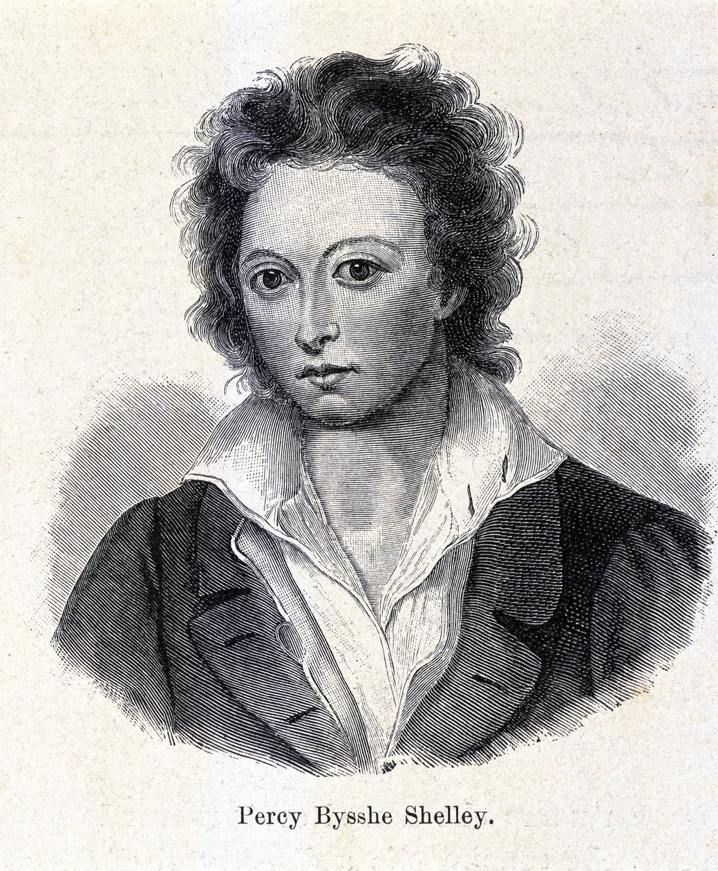 Percy Bysshe Shelleyn muotokuva, brittiläinen runoilija (1792-1822). tekijältä Unknown artist
