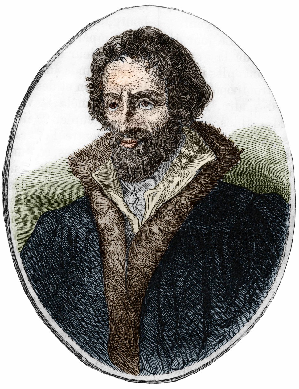 Muotokuva Philip Melanchthonista (Melanchthon) (1497 - 1560), saksalaisesta uskonnonuudistajasta. Kaiverrus 1800-luvulta tekijältä Unknown artist