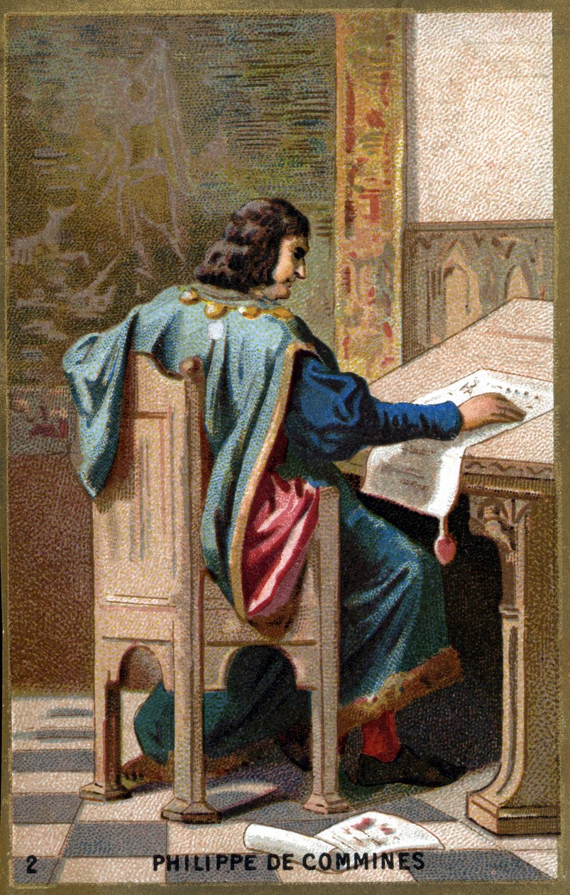 Muotokuva Philippe de Cominesista (Comines tai Comines) (1447-1511). 1800-luvun kromolitografia. tekijältä Unknown artist