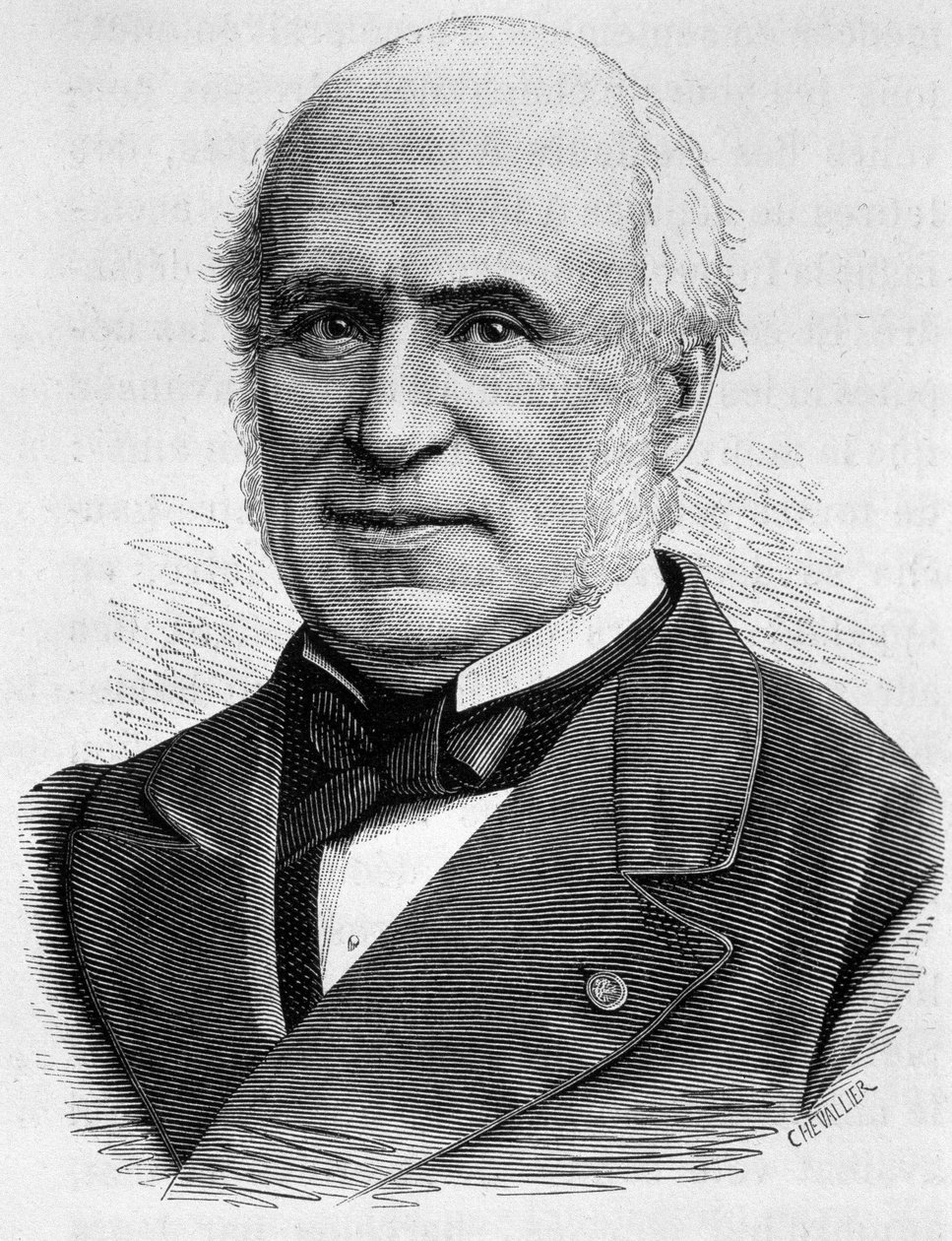 Pierre Charles Chesnelongin (1820 - 1899) muotokuva. Kaiverrus 1800-luvun lopusta H. Martinin teokseen "Histoire de France". tekijältä Unknown artist