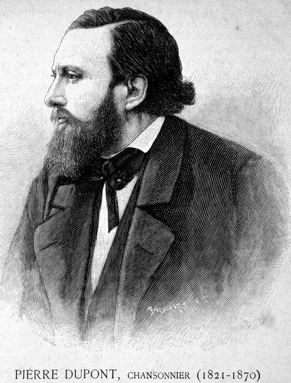 Muotokuva Pierre Dupontista, Chansonnier (1821-1870) - elokuvassa "" Les Contemporains", n.d. 1800-luvun lopulla. tekijältä Unknown artist