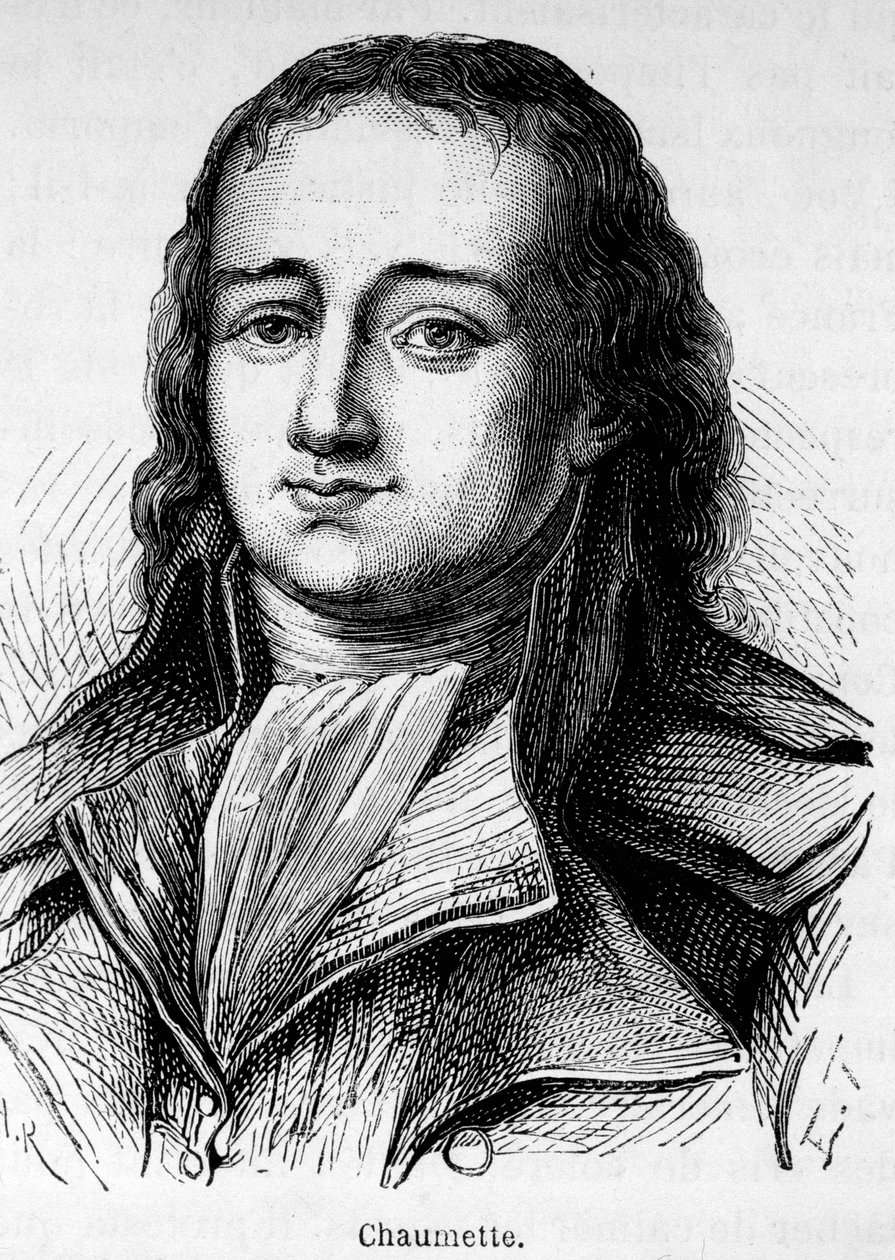 Muotokuva Pierre Gaspard Chaumettesta (1763-1794), ranskalainen poliitikko, Cordeliers Clubin jäsen ja syyttäjä - Pariisin Insurectional Commune -syndiki... Hänet pidätettiin ja giljotinoitiin isäntäääriliikkeiden kanssa. tekijältä Unknown artist