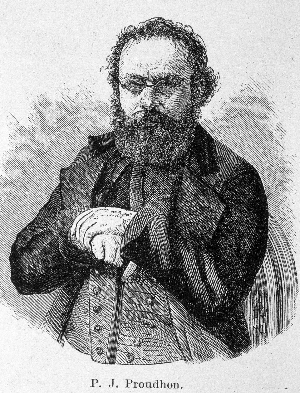 Pierre Joseph Proudhonin (1809 - 1865), ranskalaisen sosialistin muotokuva tekijältä Unknown artist