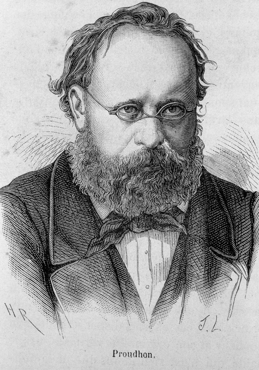 Ranskalaisen sosialistin Pierre Joseph Proudhonin (1809 - 1865) muotokuva - Henri Martinin "" L