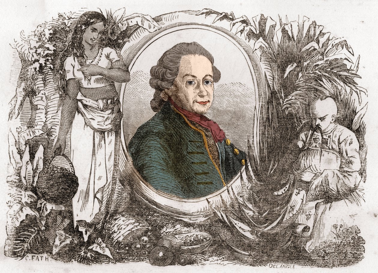 Pierre Poivren (1719-1786), ranskalaisen siirtomaahallinnon ja agronomin muotokuva. tekijältä Unknown artist