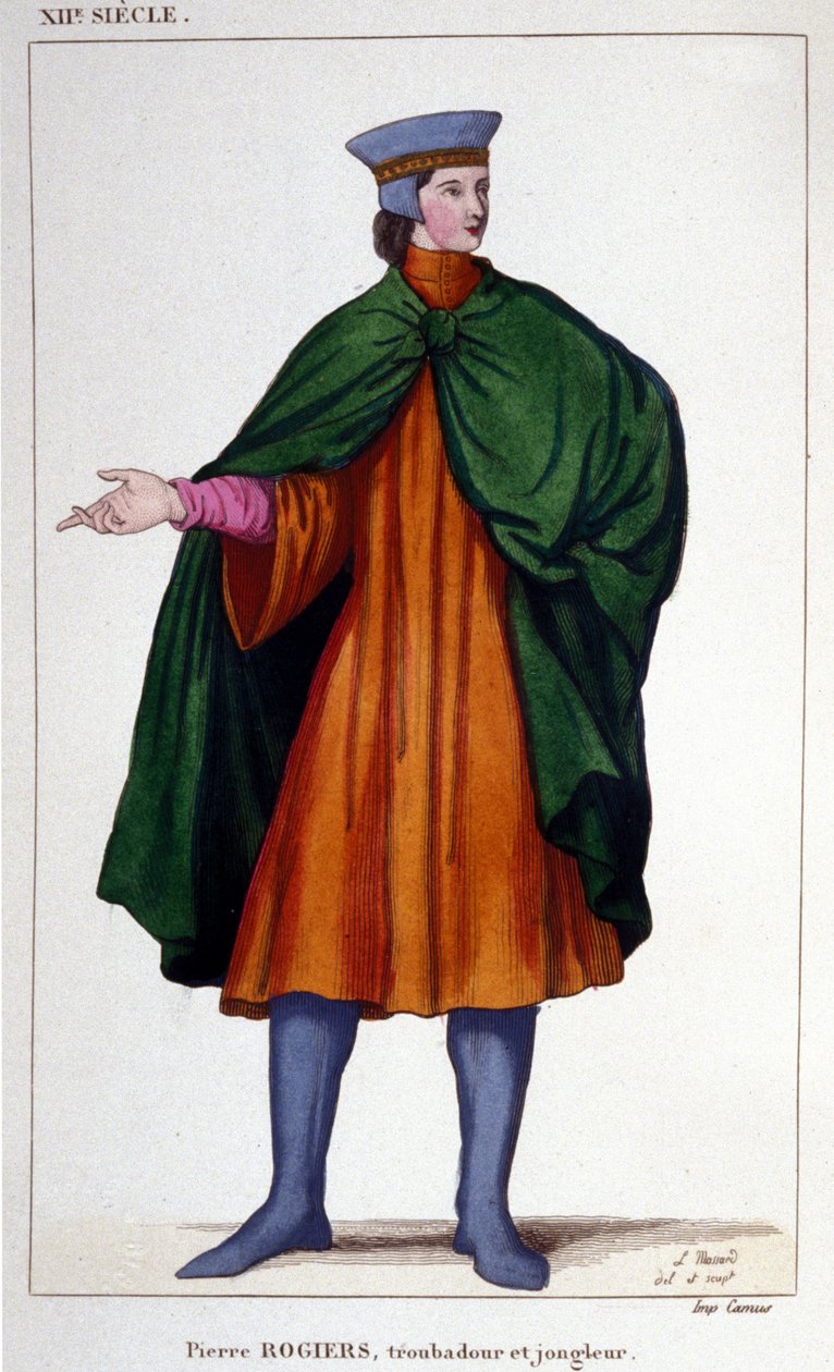 Muotokuva Pierre Rogiersista, jonglööristä ja trubaduurista 1100-luvulla. tekijältä Unknown artist