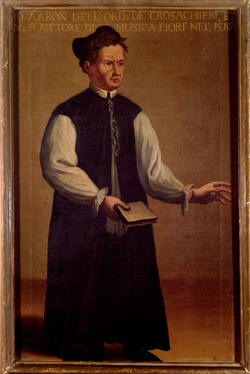 Pietro Aaronin (Aron) (1489-1545), italialaisen musiikin teoreetikon muotokuva Anonyymi maalaus. 16. vuosisata. Bologna, Civico museo Bibliografico tekijältä Unknown artist