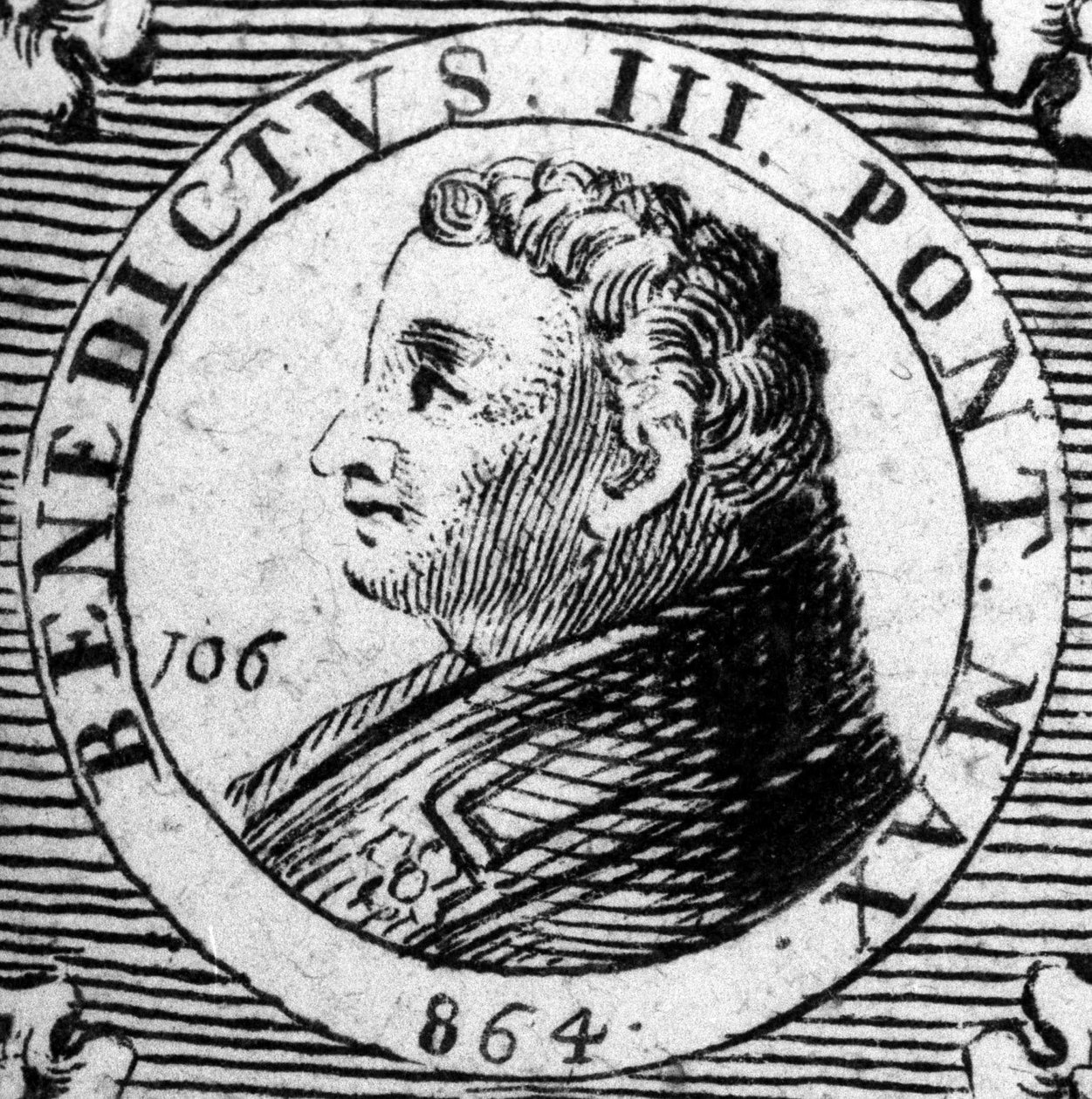 Paavi Benedictus III:n tai Benedictus 3:n muotokuva. tekijältä Unknown artist