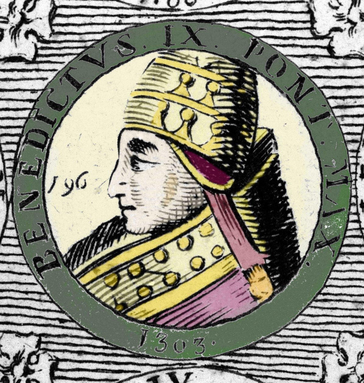 Paavi Benedictus IX:n muotokuva. Kaiverrus 1800-luvulta. tekijältä Unknown artist