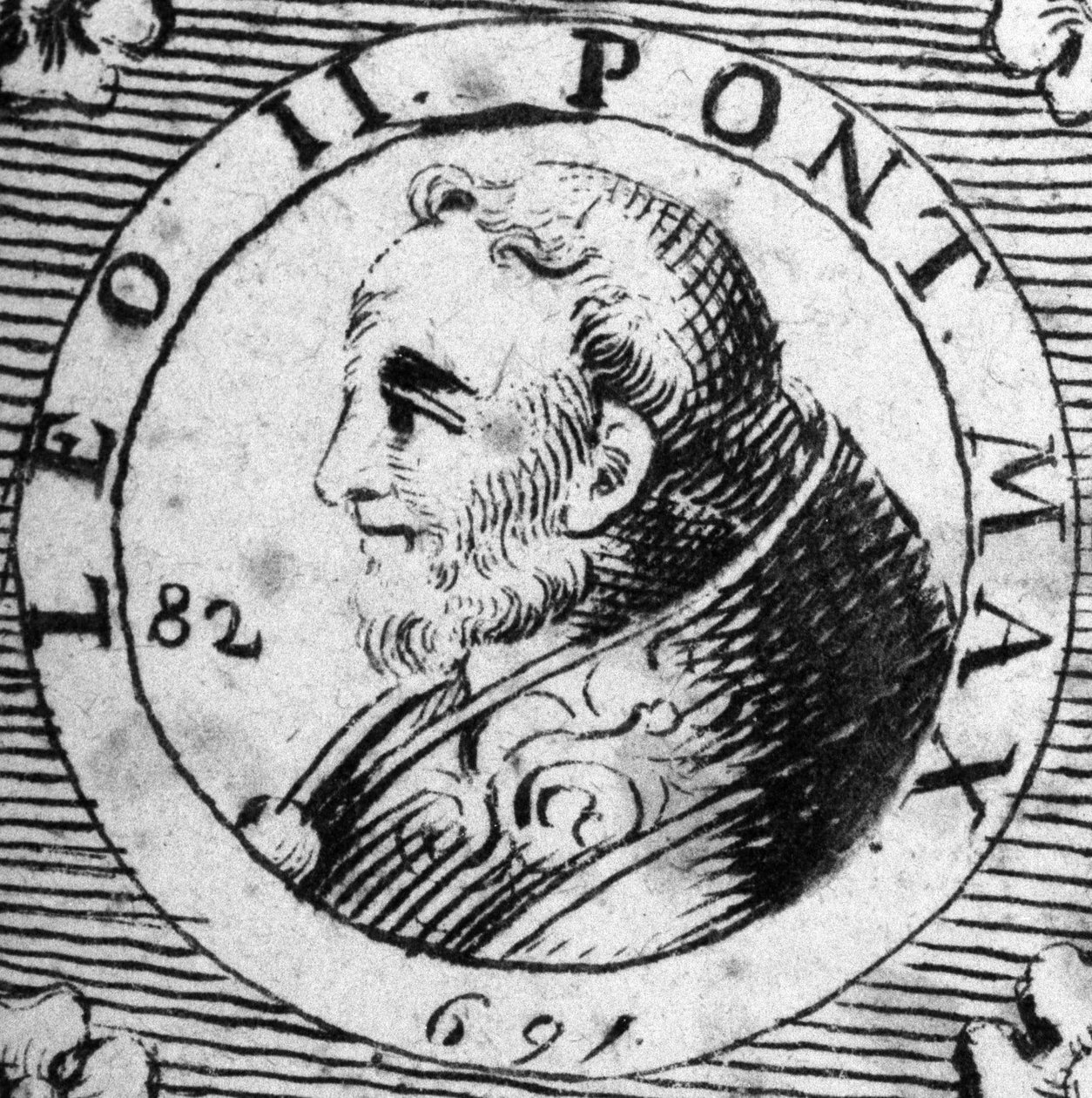 Paavi Leon II:n (682-683) muotokuva. tekijältä Unknown artist