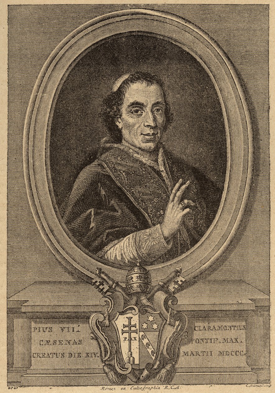 Paavi Pius VII:n (1742-1823) muotokuva (Paavi Pius VII:n muotokuva). tekijältä Unknown artist