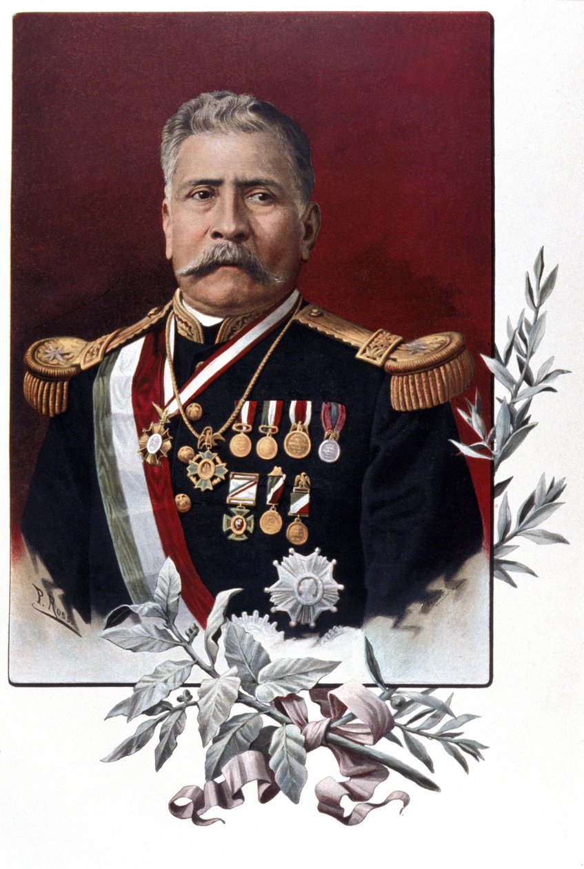 Porfirio Diazin, meksikolaisen kenraalin ja valtiomiehen muotokuva (Oaxaca tekijältä Unknown artist