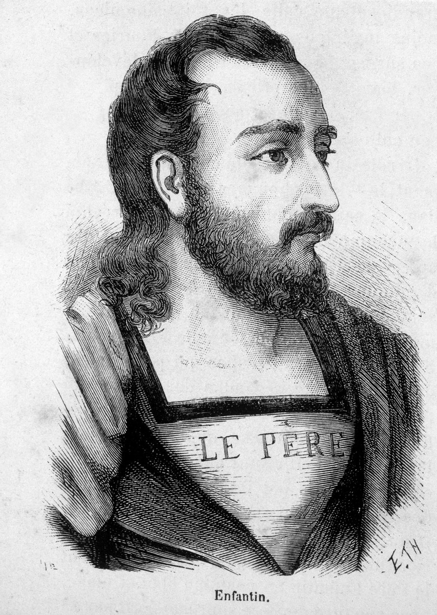Prosper Barthelemy Enfantinin (1796-1864) muotokuva, ranskalainen insinööri ja sosialisti, pyhän simonismin (Saint Simonism) levittäjä. tekijältä Unknown artist