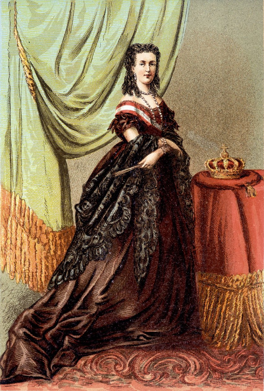 Muotokuva Itävallan kuningatar Mary Henriettesta, Belgian kuninkaan Leopold II:n vaimosta. tekijältä Unknown artist