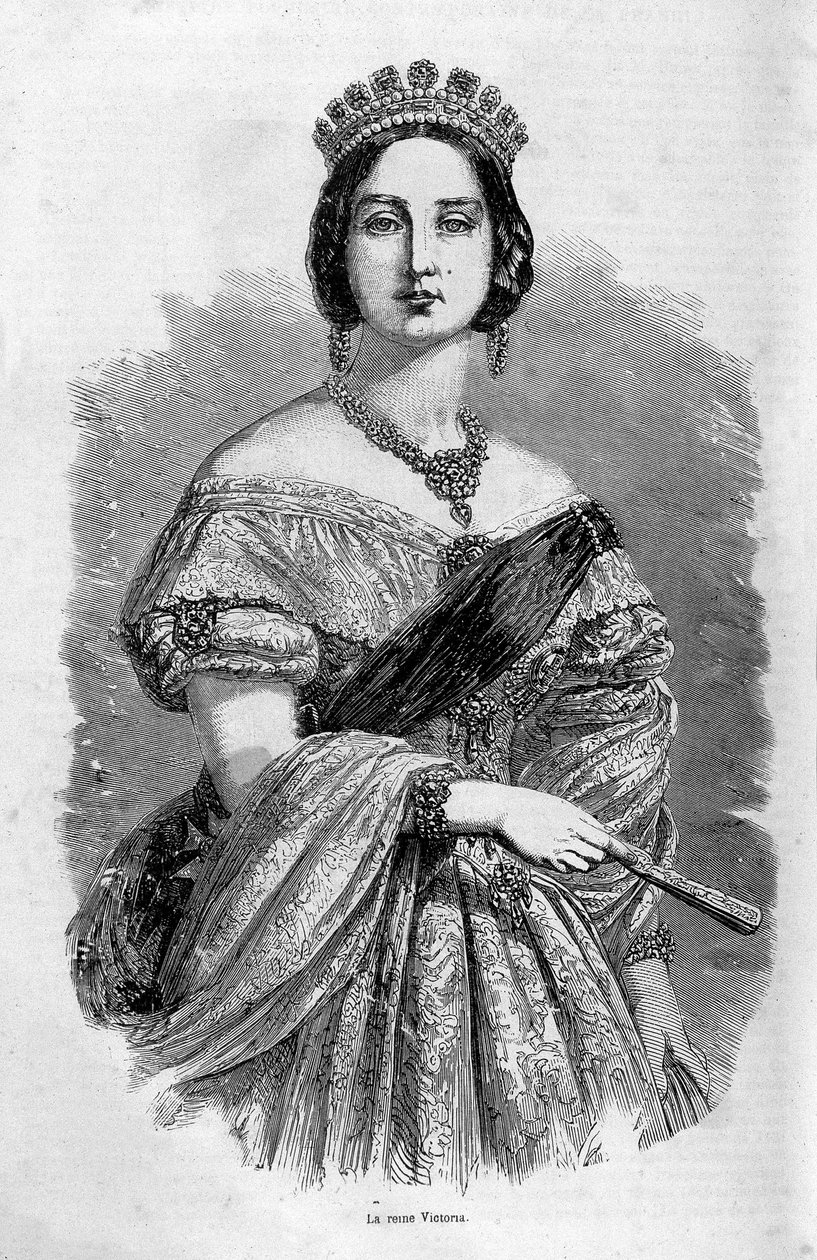 Nuoren kuningatar Victorian muotokuva - kaiverrus, 1800-luvun puoliväli tekijältä Unknown artist