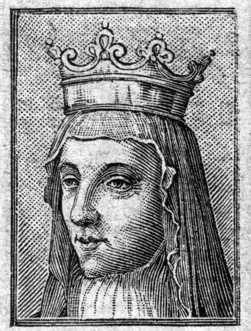 Muotokuva Radegondesta (n. 520-587), Ranskan kuningatar, Clotairen (Clothaire) vaimo. tekijältä Unknown artist