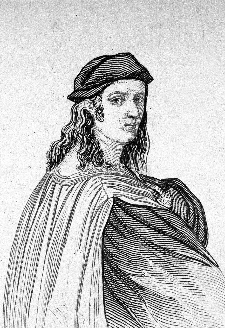 Raphaelin muotokuva (Raffaello Sanzio 1483 - 1520), italialainen maalari. tekijältä Unknown artist