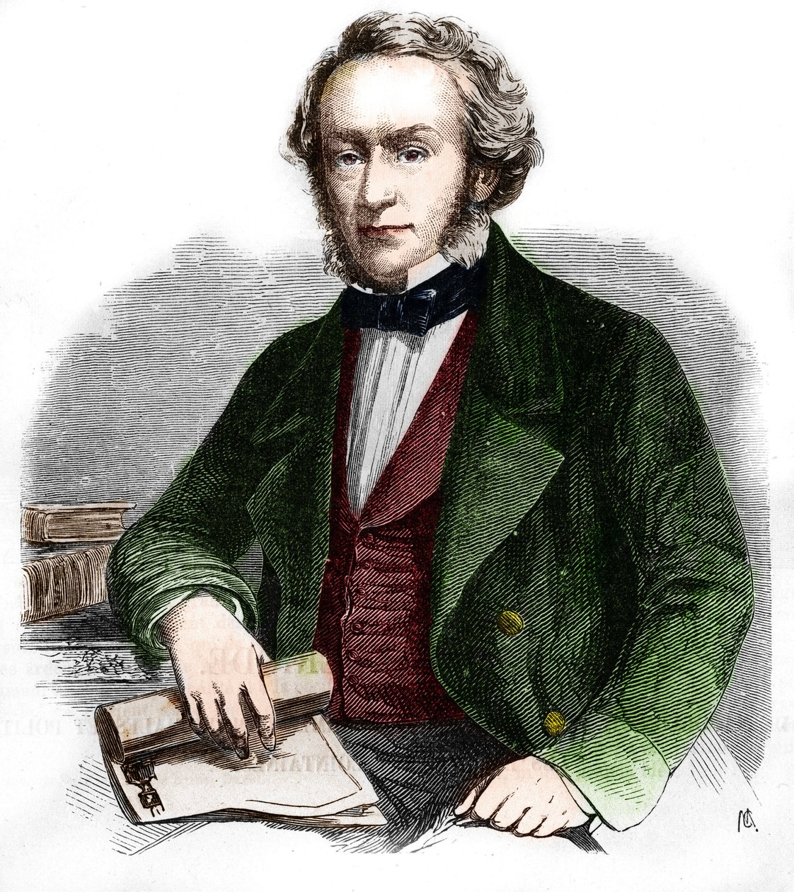 Richard Cobdenin muotokuva. Brittiläinen taloustieteilijä ja poliitikko (1804-1865). Kaiverrus vuodelta 1866. tekijältä Unknown artist