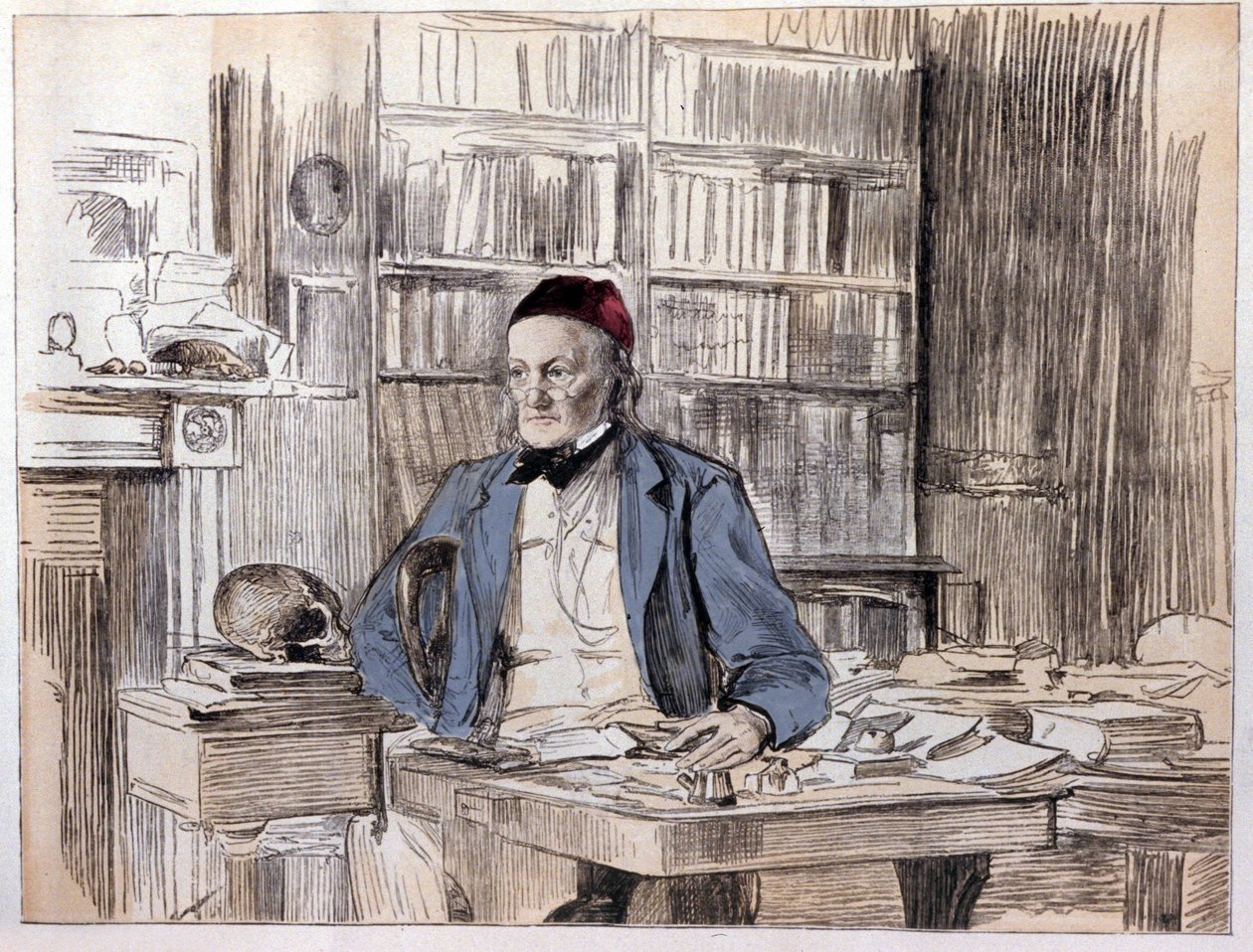 Richard Owenin (1810-1890), englantilaisen luonnontieteilijän muotokuva. tekijältä Unknown artist