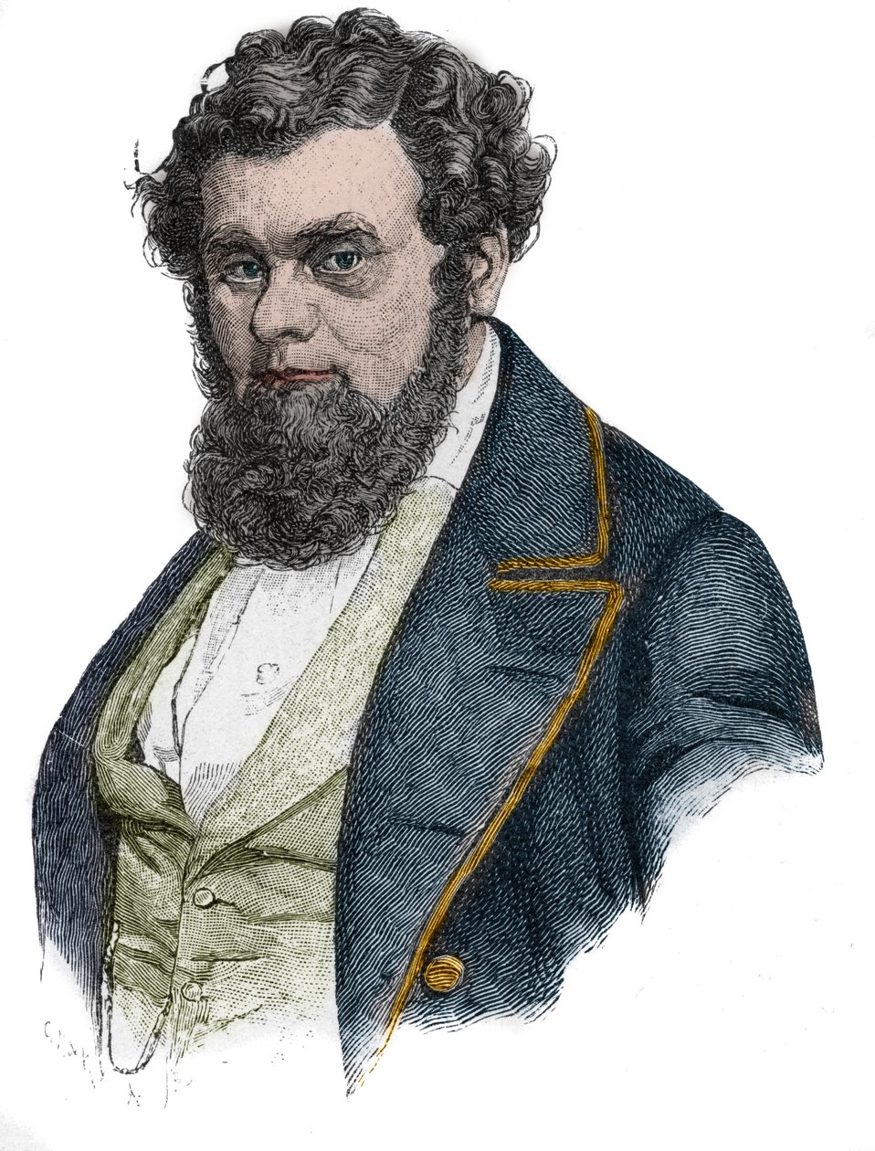 Muotokuva Robert Blumista (1807-1848), saksalaisesta poliitikosta, toimittajasta, kustantajasta ja runoilijasta - Robert Blum saksalainen poliitikko. tekijältä Unknown artist
