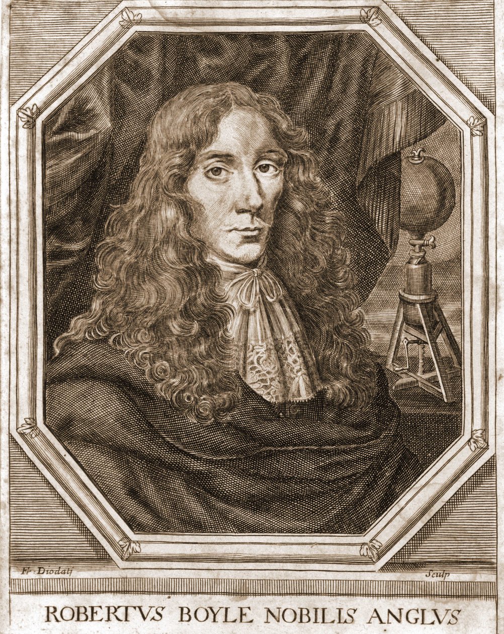 Robert Boylen (1627 - 1691), irlantilaisen fyysikon ja kemistin muotokuva. tekijältä Unknown artist
