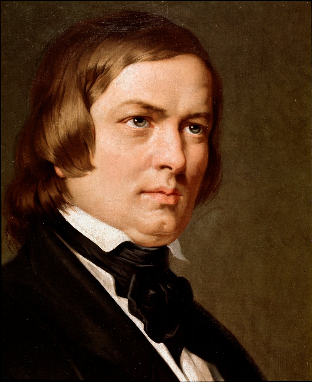 Muotokuva saksalaisesta säveltäjästä Robert Schumannista. (maalaus tekijältä Unknown artist