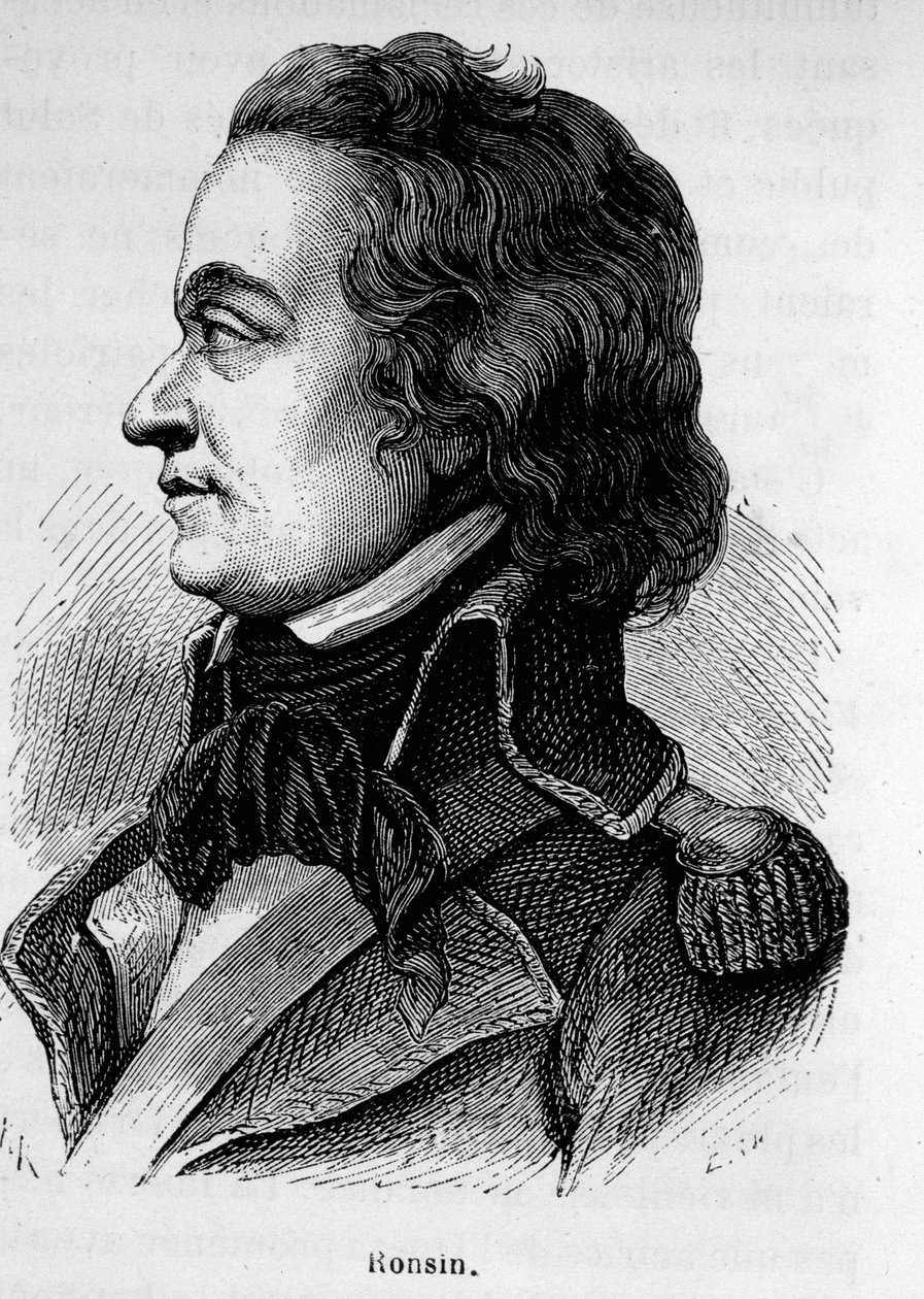 Ronsinin muotokuva, ranskalainen kirjailija ja kenraali (1752 - 1794). tekijältä Unknown artist