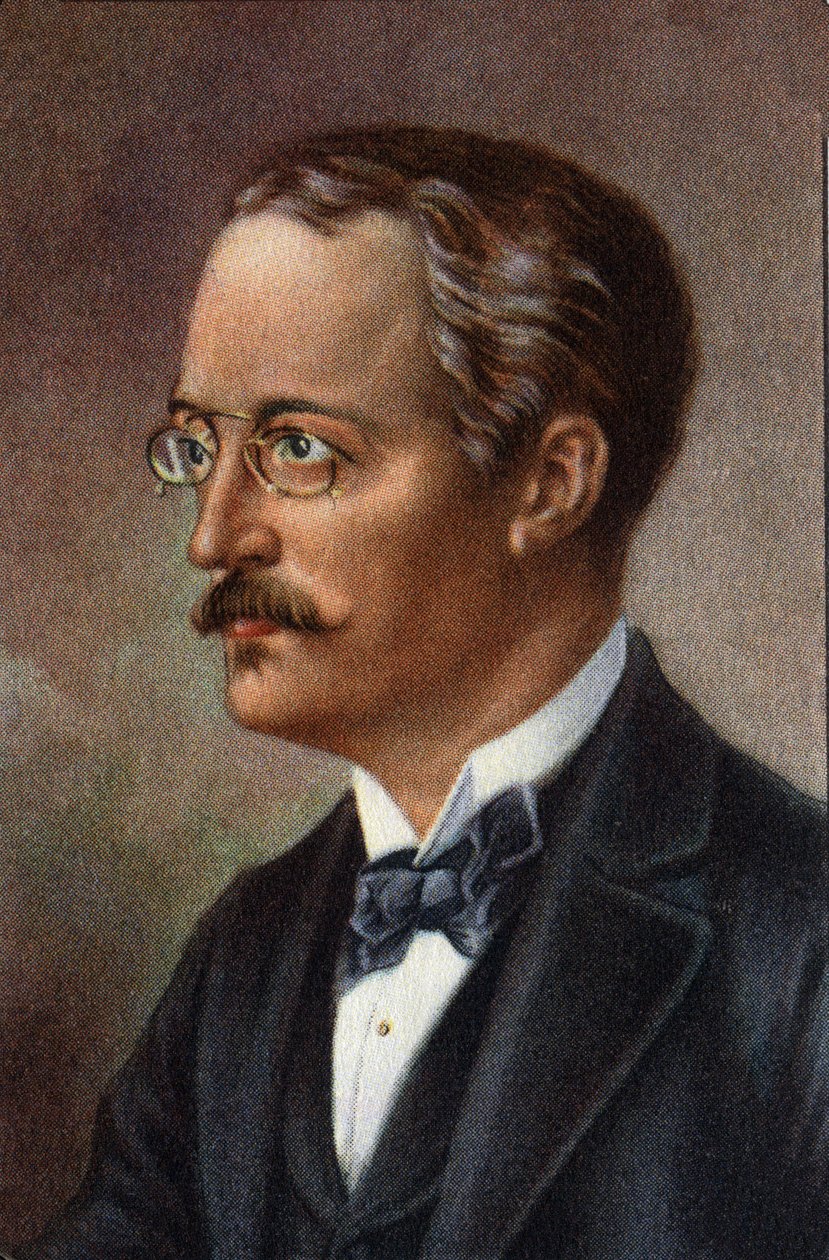 Rudolf Dieselin muotokuva, saksalainen insinööri, 20. vuosisata (kromi) tekijältä Unknown Artist