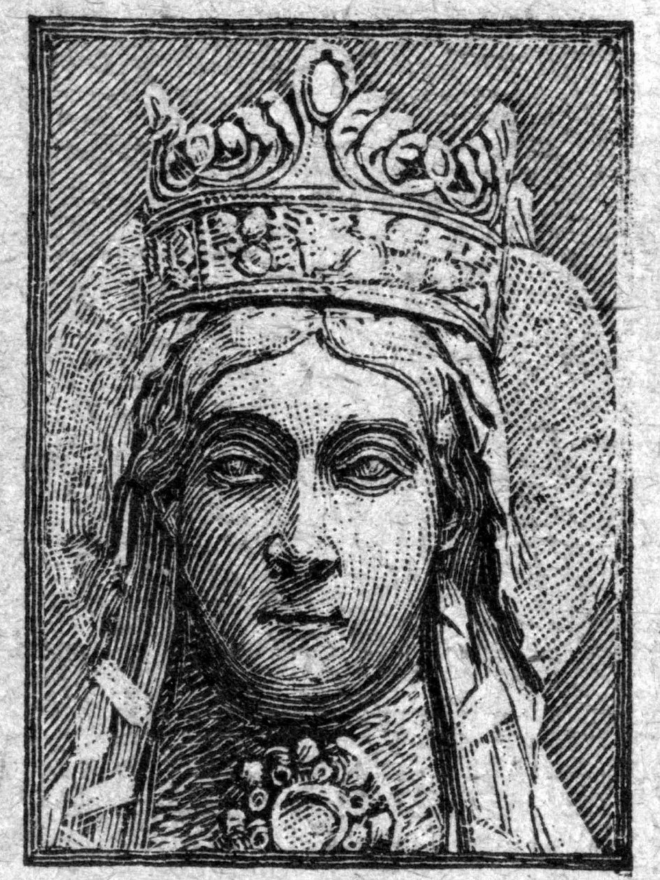 Pyhän Clotilden naisen muotokuva, kirjoittanut Clovis 1. (470-548). tekijältä Unknown artist