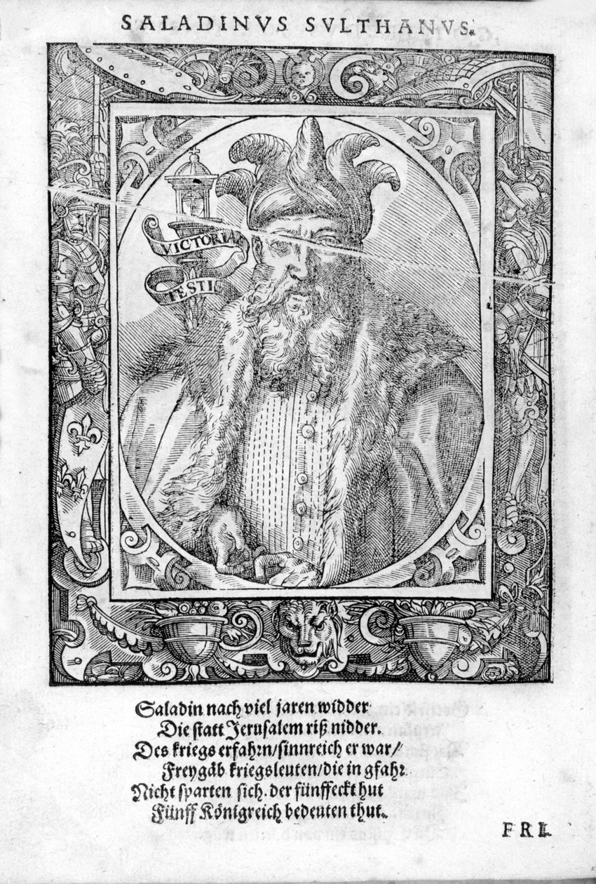 F Saldinin (1138-1193) muotokuva (Salih Al Din Yusuf Al Ayyubi (Al Ayoubi). tekijältä Unknown artist