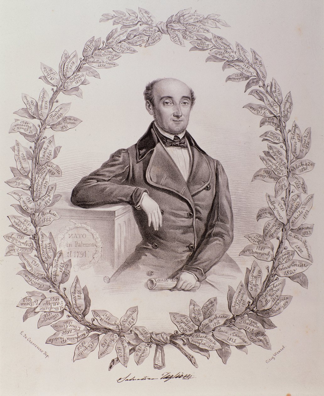 Salvatore Taglionin muotokuva (kaiverrus tekijältä Unknown artist