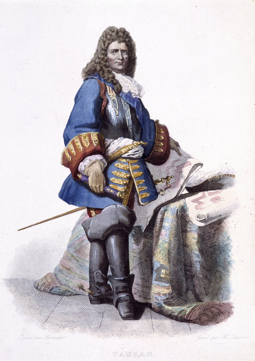 Muotokuva Sébastien Le Prestre de Vaubanista, Ranskan marsalkka ja sotainsinööri (1633-1707). - elokuvassa "" Ranskalainen Plutarch"" tekijältä Unknown artist