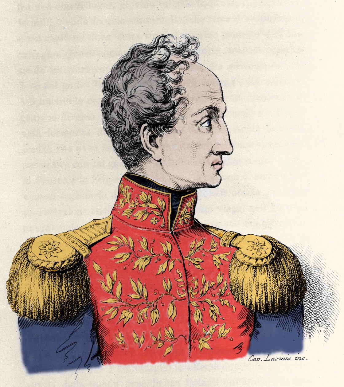 Muotokuva Simon Bolivarista (1783-1830), kenraalista ja Etelä-Amerikan valtiomiehestä. tekijältä Unknown artist