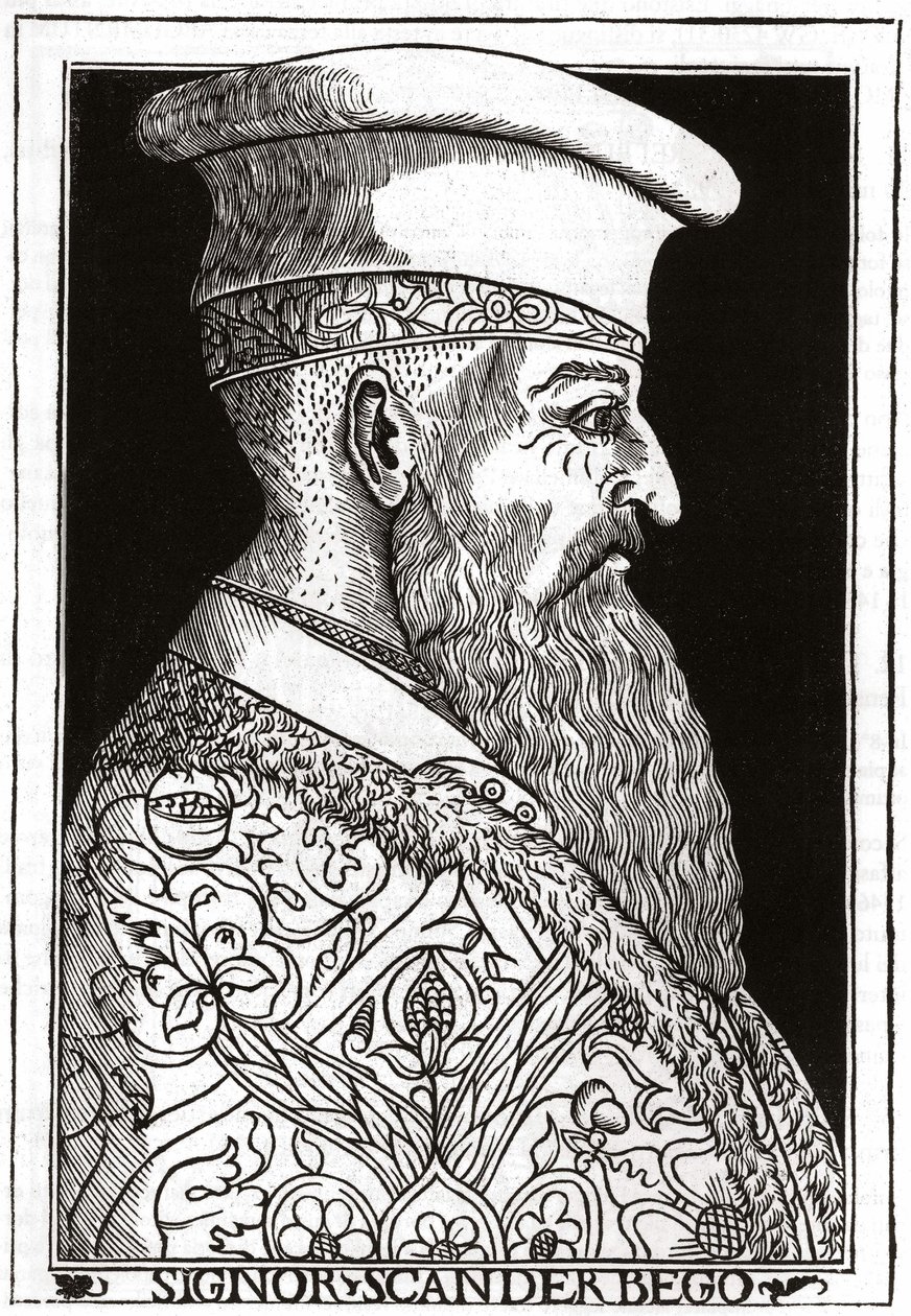 Skanderbegin (tai Scanderbegin) muotokuva (1403 - 1468), albanialainen warman. tekijältä Unknown artist