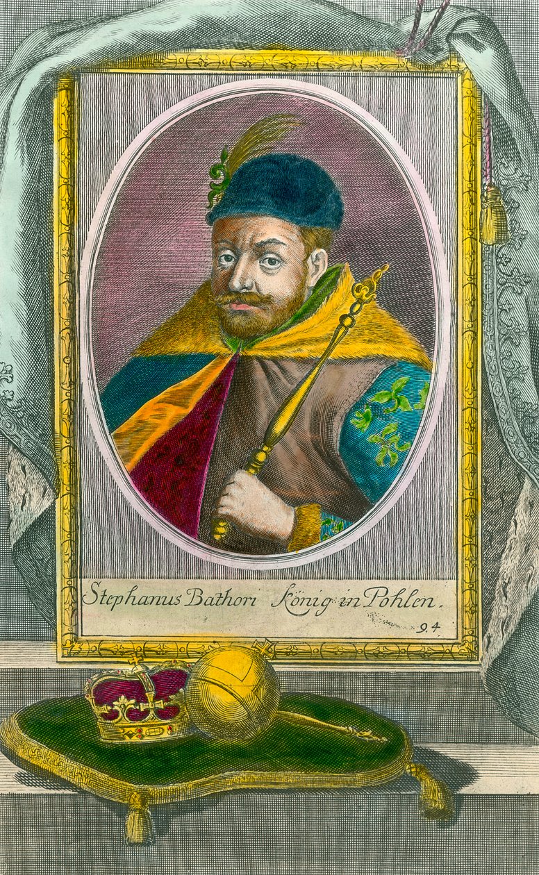 Puolan kuninkaan (1533-1586) Stephen Bathoryn muotokuva. Kaiverrus 1500-luvulta. Yksityinen kokoelma. tekijältä Unknown artist