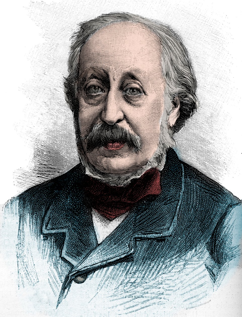 Stephen Hellerin (1813-1888) muotokuva unkarilainen pianisti, opettaja ja säveltäjä - Kaiverrus 1888 tekijältä Unknown artist