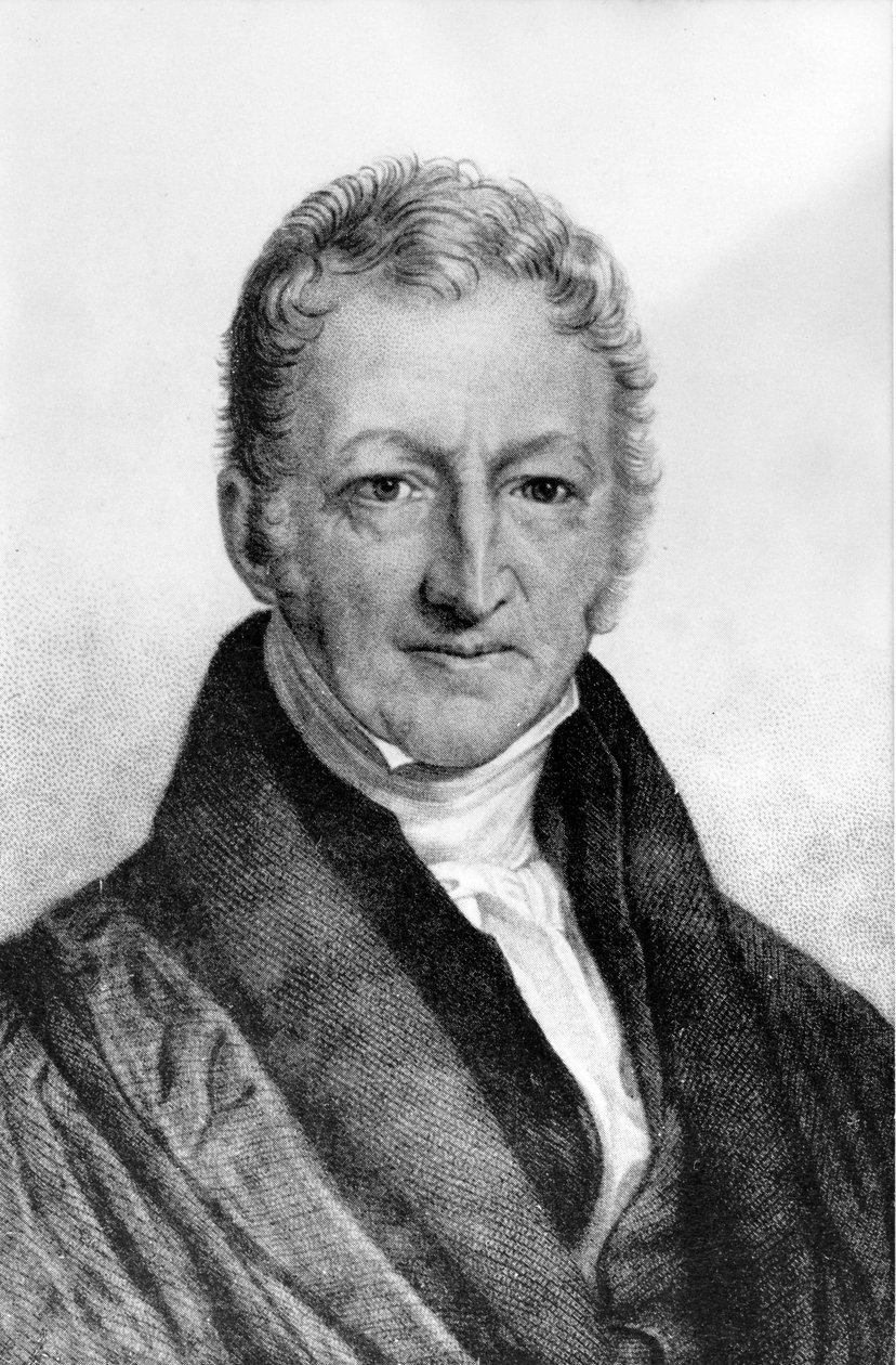 Muotokuva Thomas Robert Malthusista (1766 - 1834), brittiläisestä taloustieteilijästä. tekijältä Unknown artist