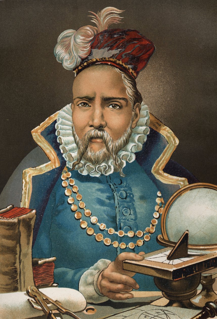 Tycho Brahen muotokuva. Tanskalainen tähtitieteilijä ja astrologi (nykyisin Ruotsi tekijältä Unknown artist