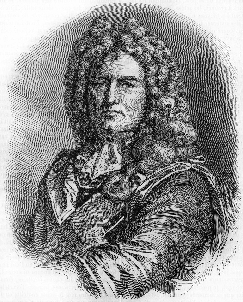 Vaubanin muotokuva (1633 - 1707). (Sébastien Le Prestre de Vauban) Ranskan marsalkka ja sotainsinööri tekijältä Unknown artist