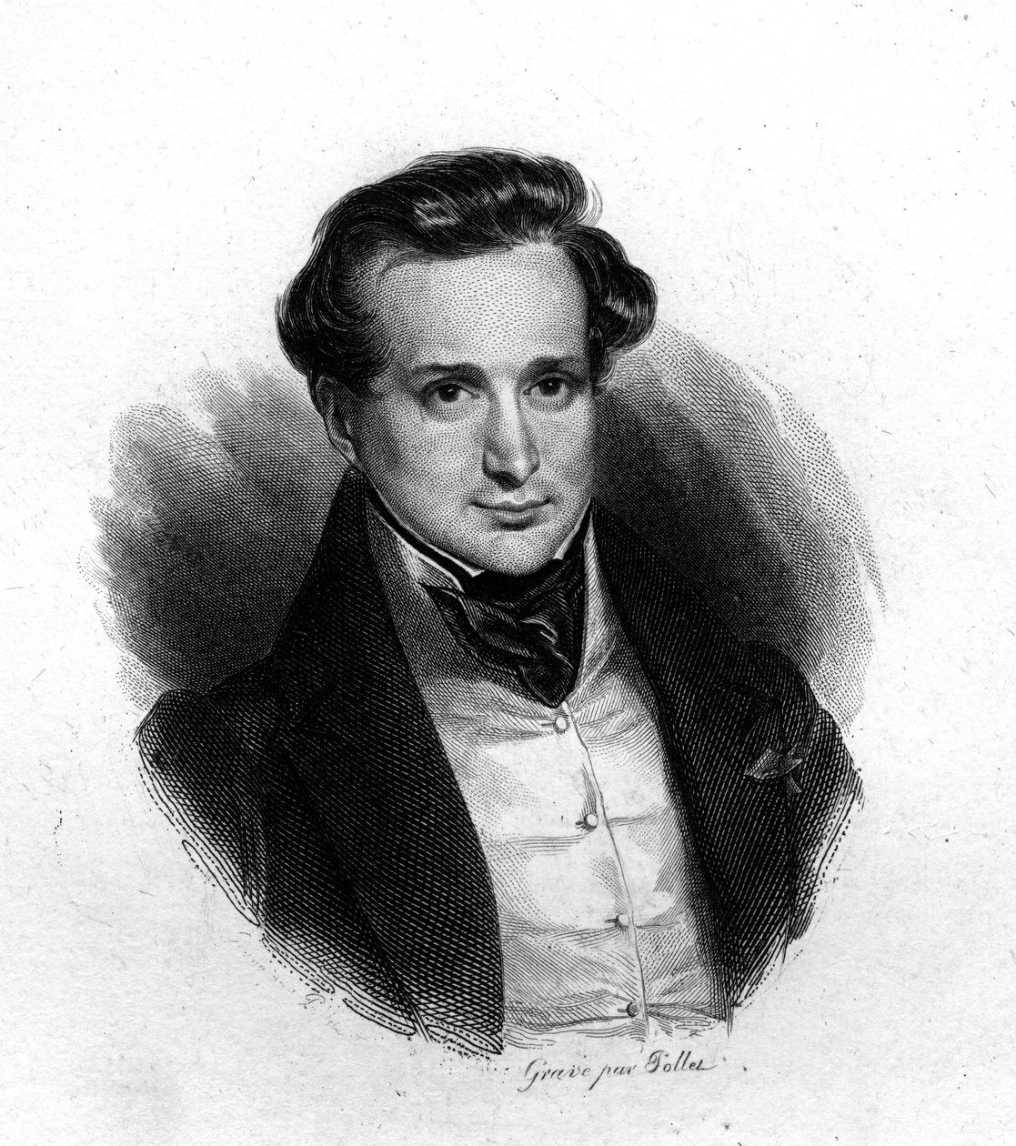 Victor Hugon muotokuva, Polletin etsaus, sd. 1800-luvulla tekijältä Unknown artist