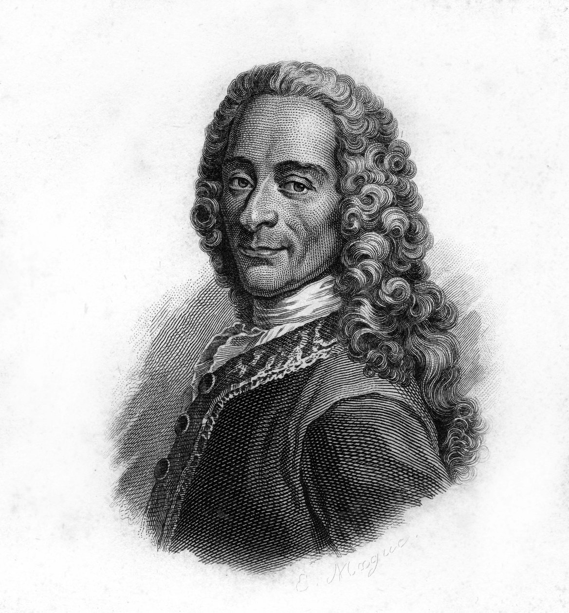 Voltairen muotokuva, kaiverrus 1800-luvulta tekijältä Unknown artist