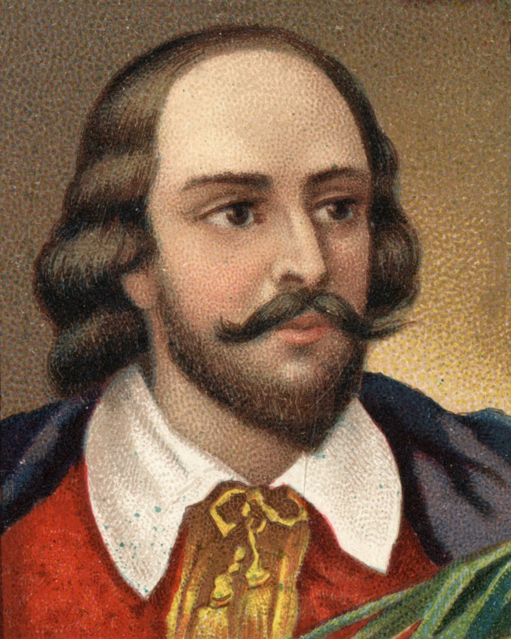 William Shakespearen (1564-1616), englantilaisen kirjailijan muotokuva. 1800-luvun lopun kromolitografia. tekijältä Unknown artist