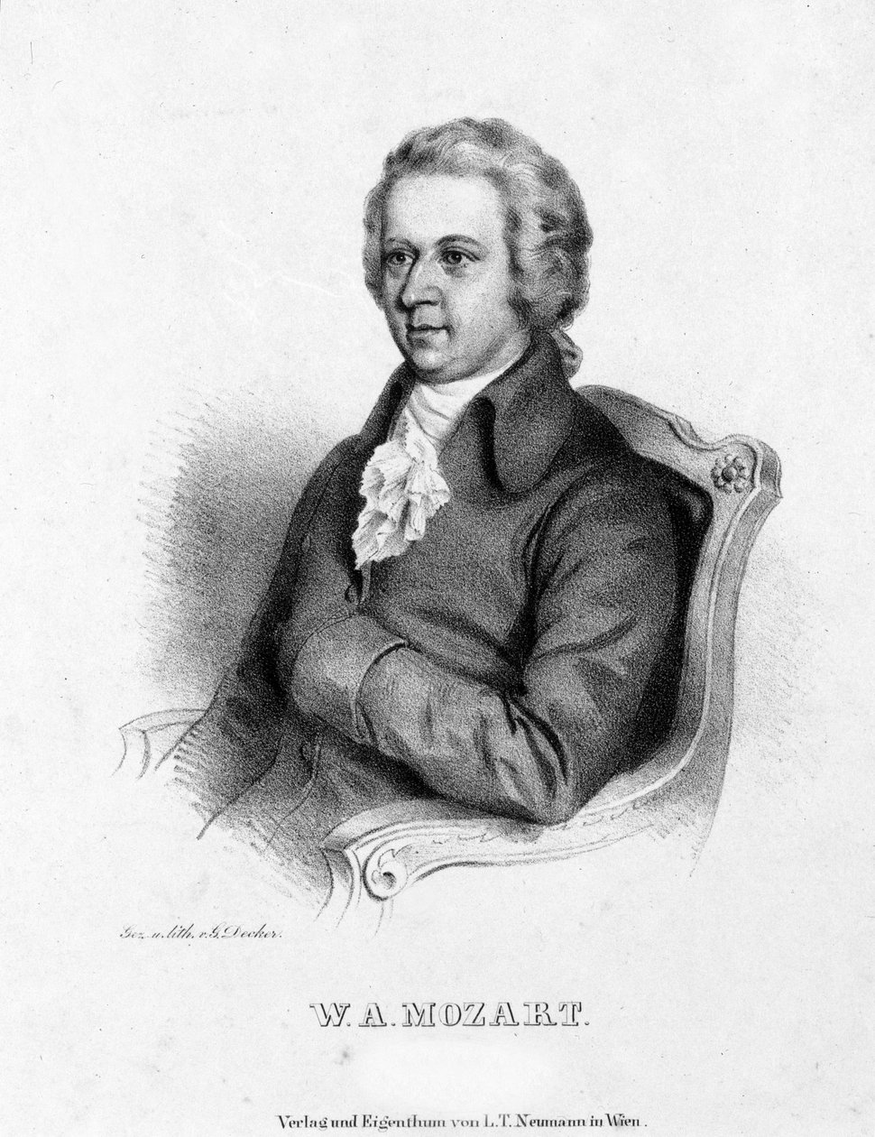 Wolfgang Amadeus Mozartin (1756-1791) muotokuva tekijältä Unknown artist