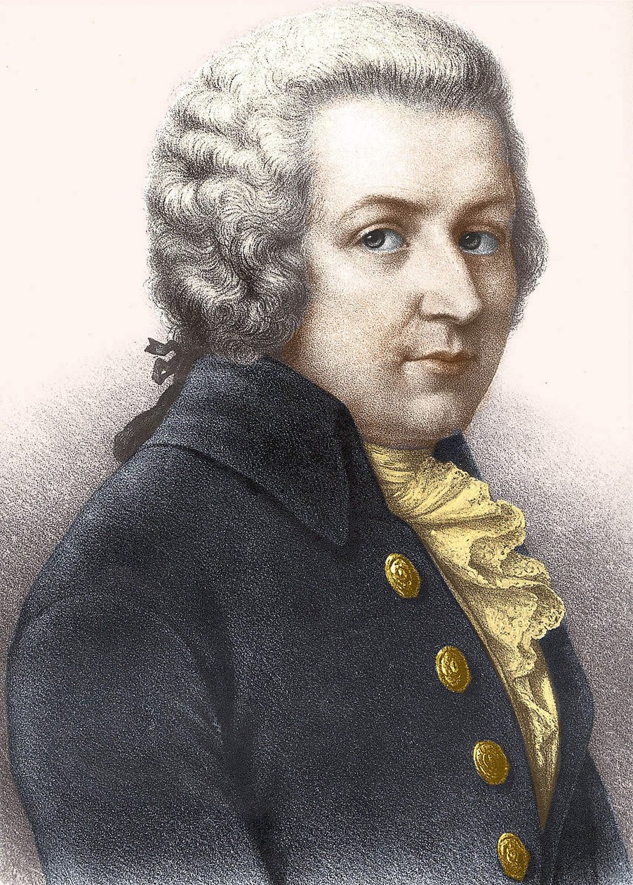 Wolfgang Amadeus Mozartin (1756-1791) muotokuva. tekijältä Unknown artist