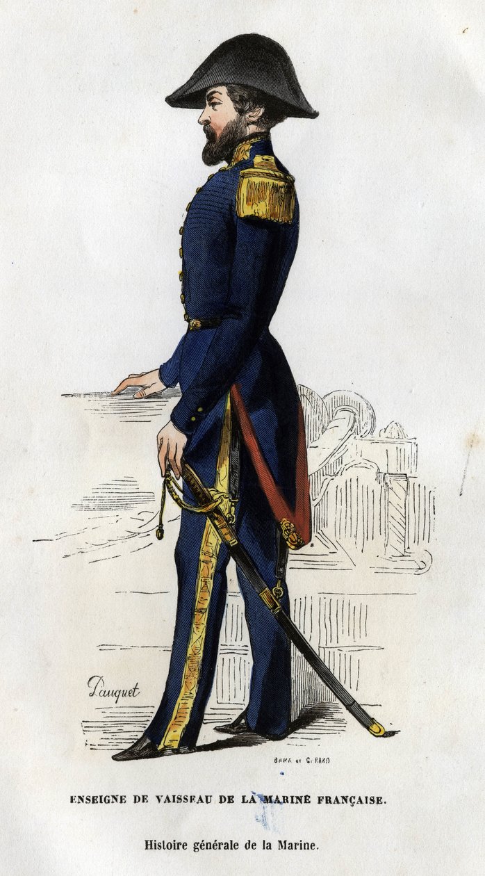 Muotokuva ranskan laivaston laivasta. Van Tenacin teoksessa "Histoire générale de la marine". tekijältä Unknown artist