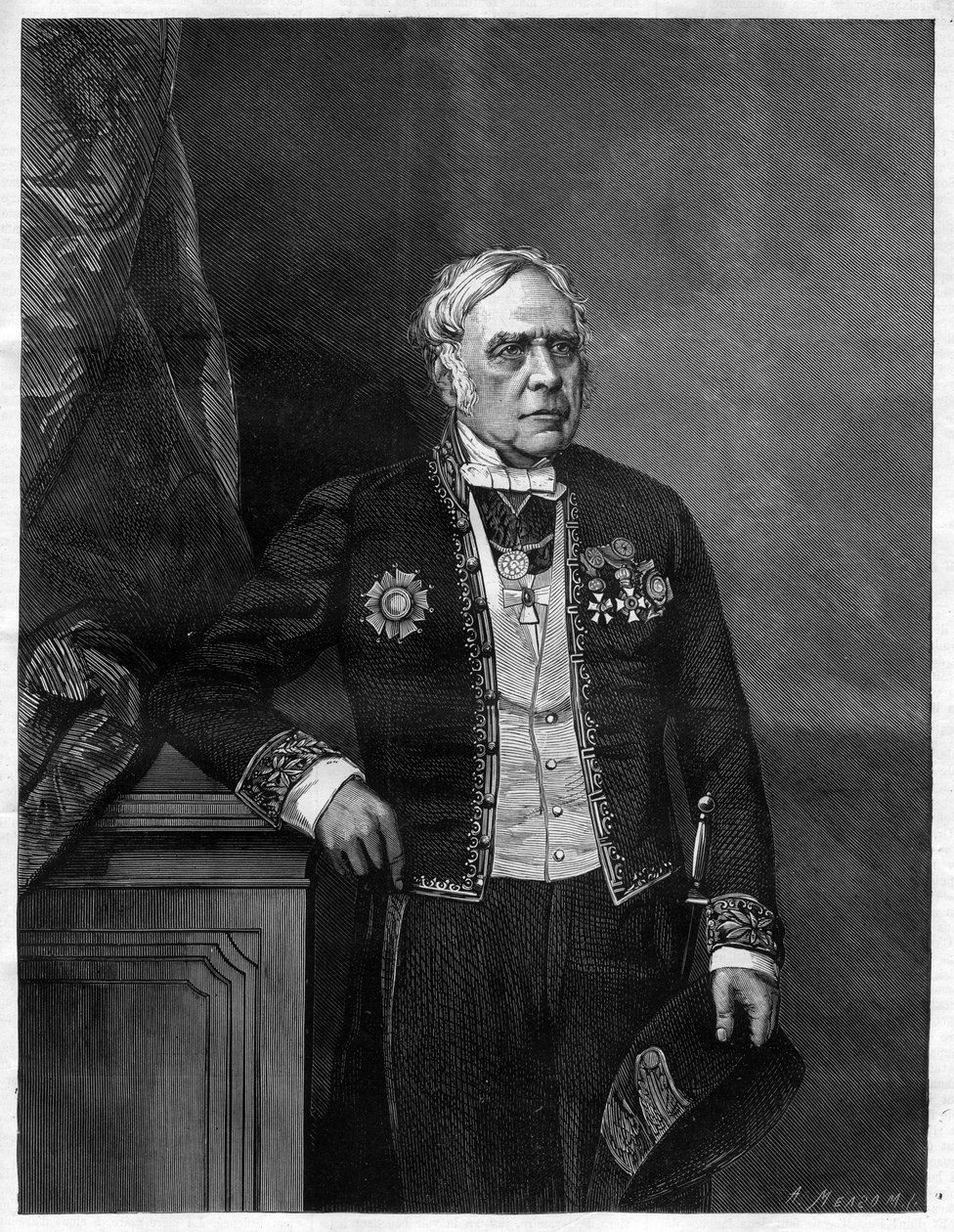 Muotokuva englantilaisesta säveltäjästä Daniel Francois Esprit Auberista (Daniel-Francois-Esprit) (1782-1871) tekijältä Unknown artist
