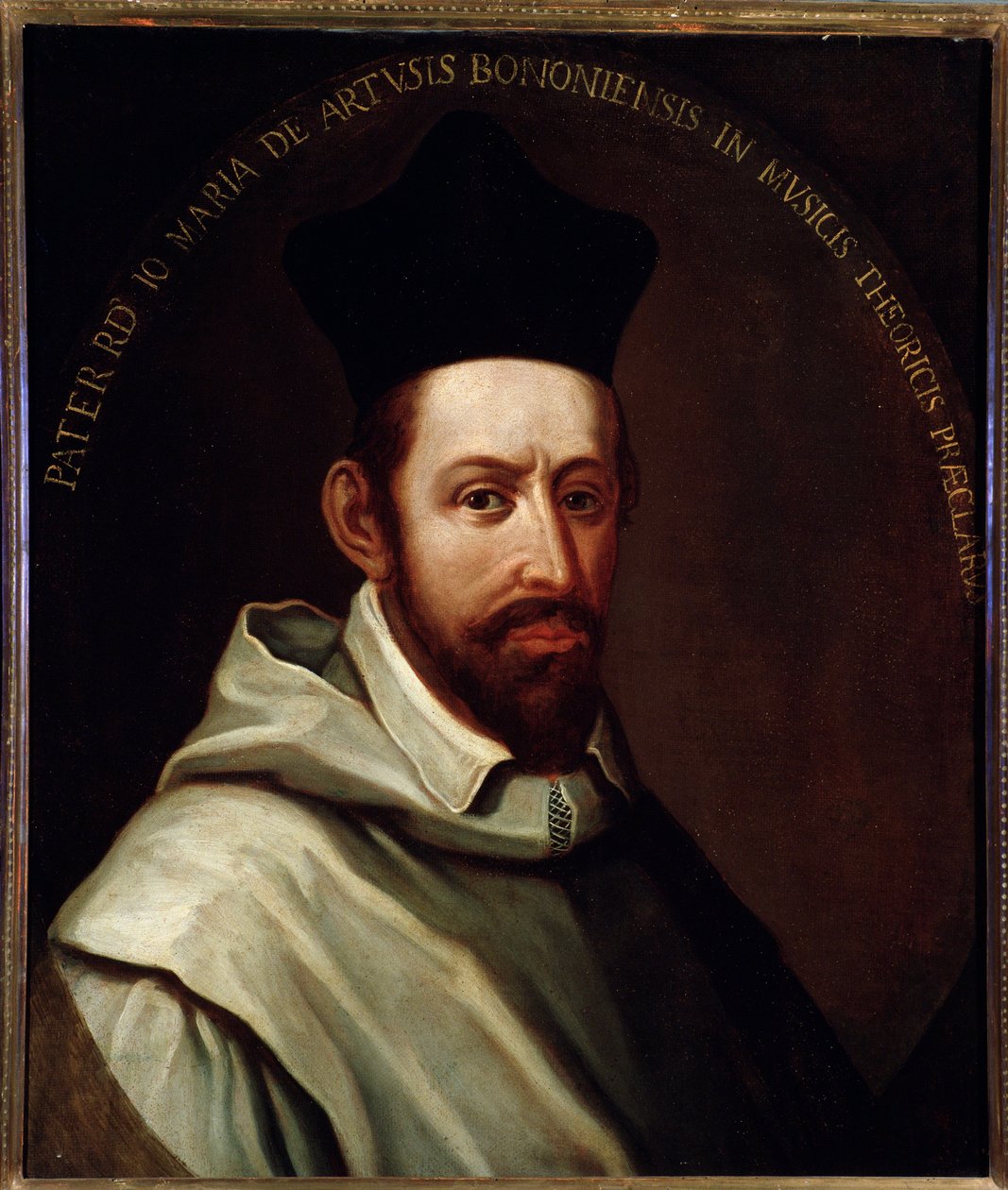 Italialaisen säveltäjän ja teoreetikko Giovanni Maria Artusin (n. 1540-1613) muotokuva Anonyymi maalaus. 17. vuosisata. Bologna, kansalaisbibliografinen museo tekijältä Unknown artist